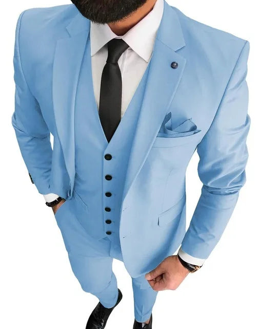 Tuxedo Slim Fit 3 Piece Groom Wedding Suits