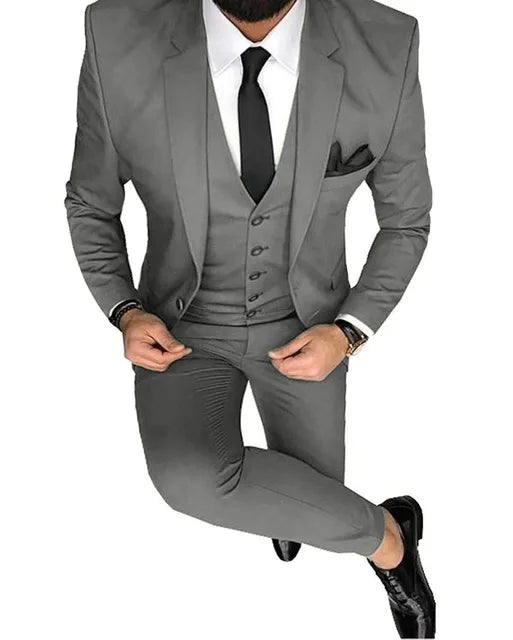 Tuxedo Slim Fit 3 Piece Groom Wedding Suits