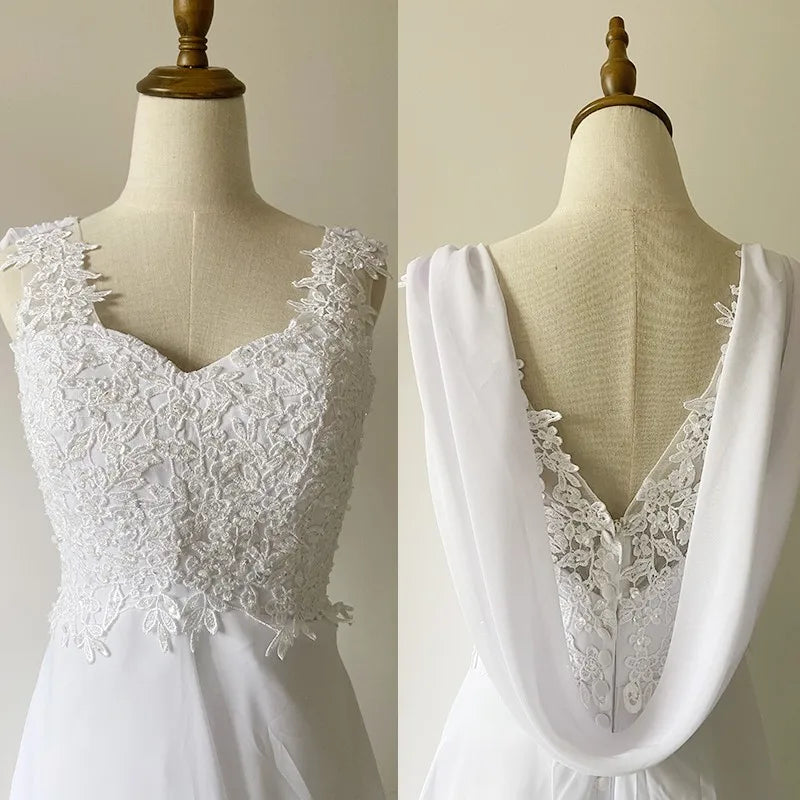 Sexy V-neck Court Train Backless Ball Gown