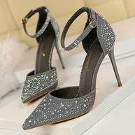 Elegant Crystal Pumps 10cm Wedding Heels