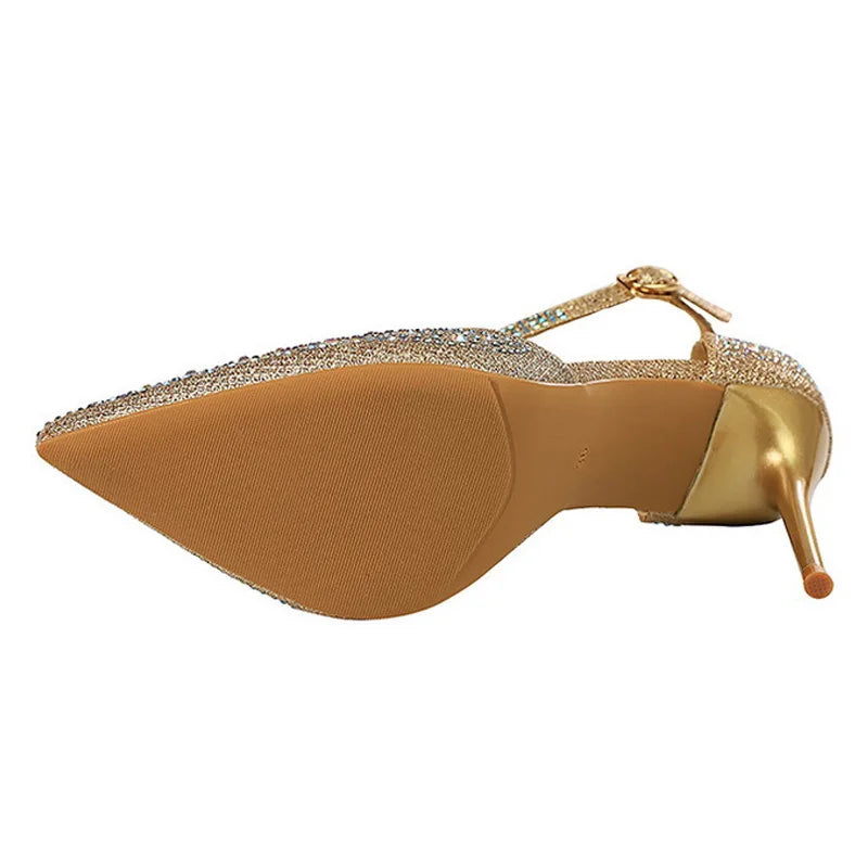 Elegant Crystal Pumps 10cm Wedding Heels