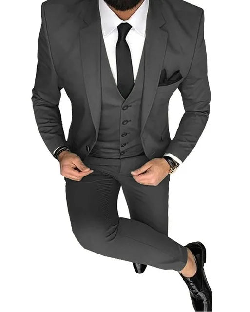 Tuxedo Slim Fit 3 Piece Groom Wedding Suits