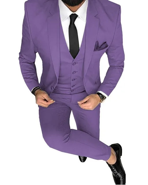 Tuxedo Slim Fit 3 Piece Groom Wedding Suits