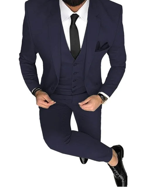 Tuxedo Slim Fit 3 Piece Groom Wedding Suits
