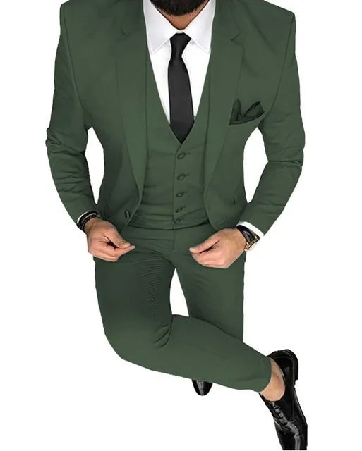Tuxedo Slim Fit 3 Piece Groom Wedding Suits