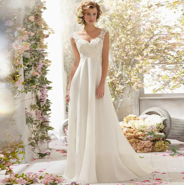 Sexy V-neck Court Train Backless Ball Gown