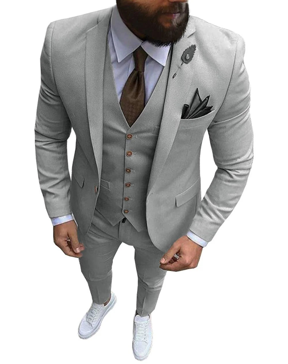 Tuxedo Slim Fit 3 Piece Groom Wedding Suits