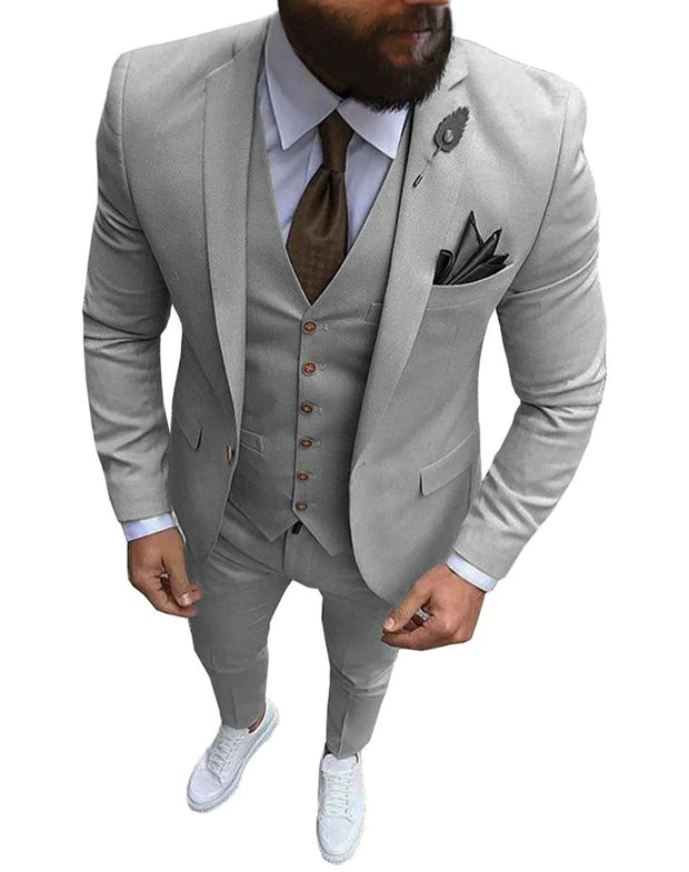 Tuxedo Slim Fit 3 Piece Groom Wedding Suits