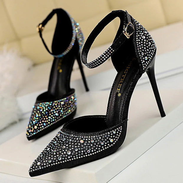 Elegant Crystal Pumps 10cm Wedding Heels