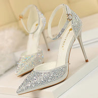 Elegant Crystal Pumps 10cm Wedding Heels