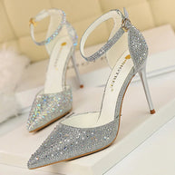 Elegant Crystal Pumps 10cm Wedding Heels