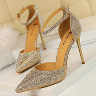 Elegant Crystal Pumps 10cm Wedding Heels