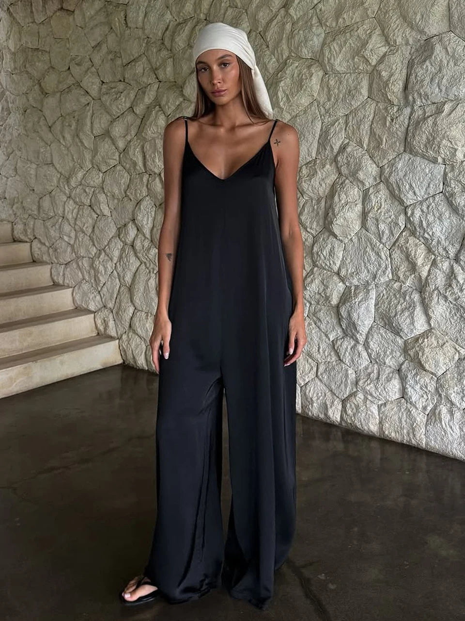 V-Neck Spaghetti-Strap Slip Nightgown