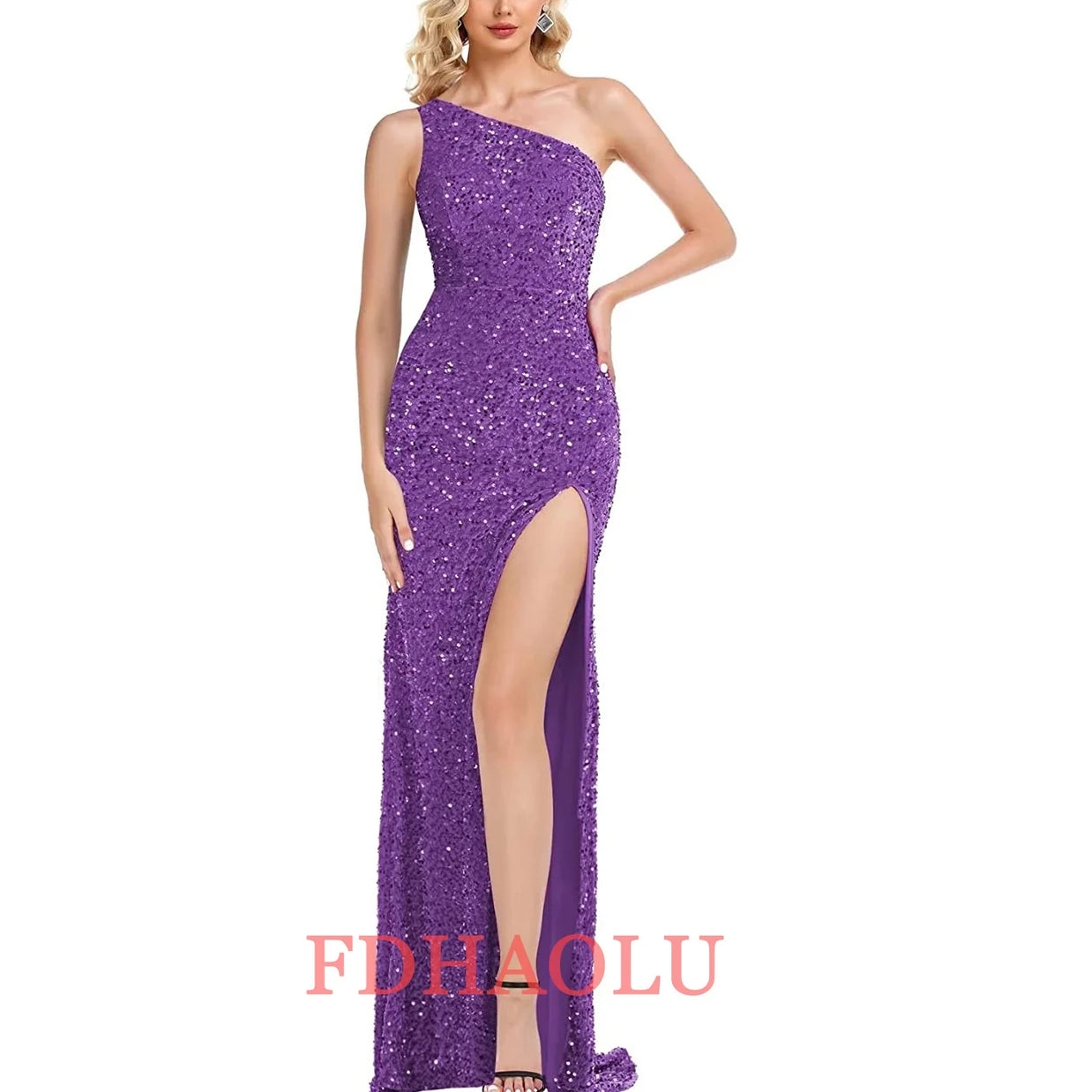 One-Shoulder Sleeveless Sweep Dresses