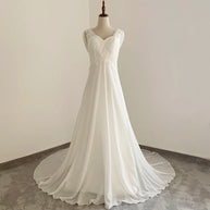 Sexy V-neck Court Train Backless Ball Gown