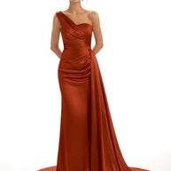 Satin One-Shoulder Bridesmaid Dresses