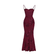 3D Floral Backless Mermaid Gala Gown