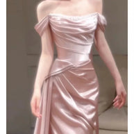 Pink One-Shoulder Evening Gown