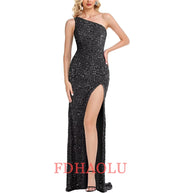 One-Shoulder Sleeveless Sweep Dresses
