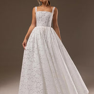 Elegant A-Line Lace Wedding Reception Dress