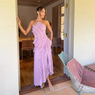 Elegant Lotus Edge Maxi Dress