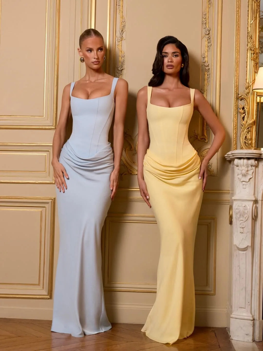 Square-Neck Fishtail Formal Dress
