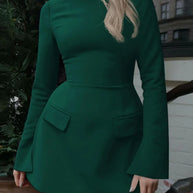 Waist-Cinched Midi Dress for Fall & Winter