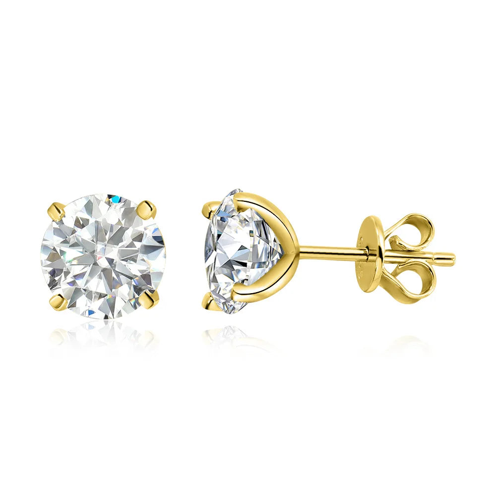 Rose Gold Color Moissanite Stud Earrings for Women