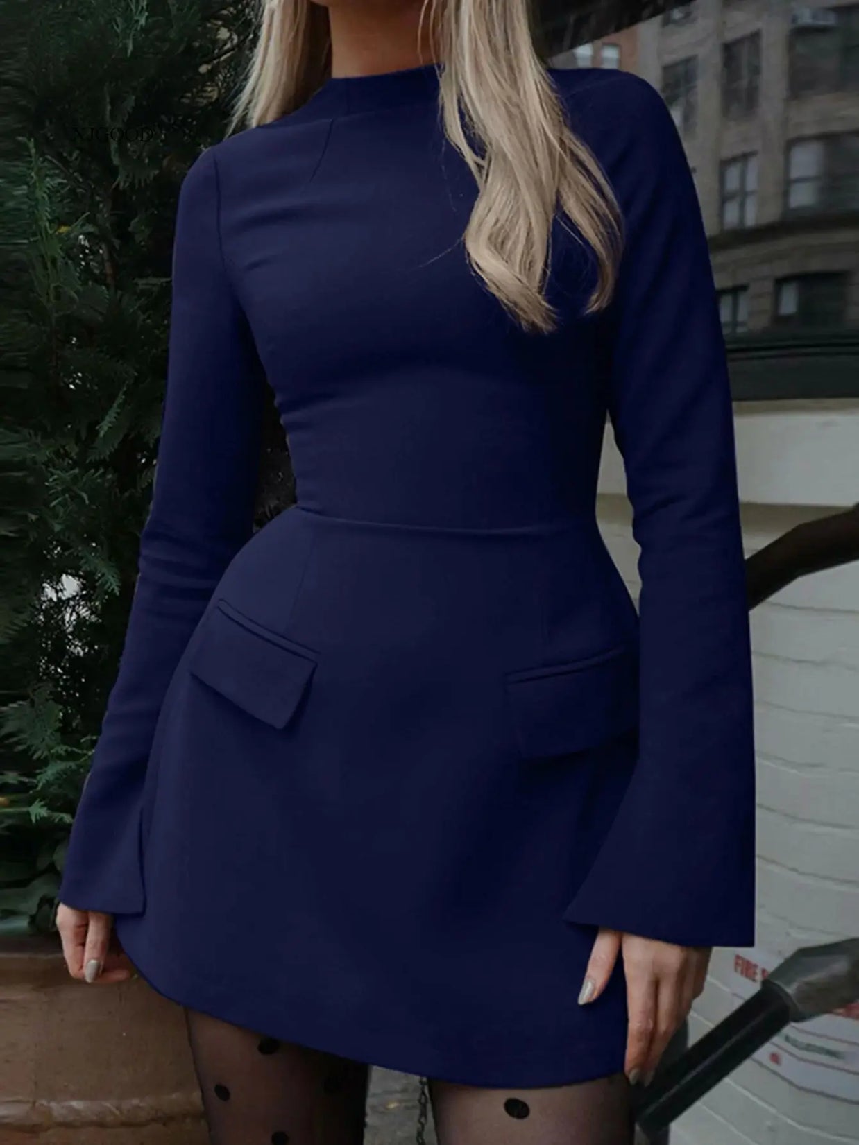Waist-Cinched Midi Dress for Fall & Winter