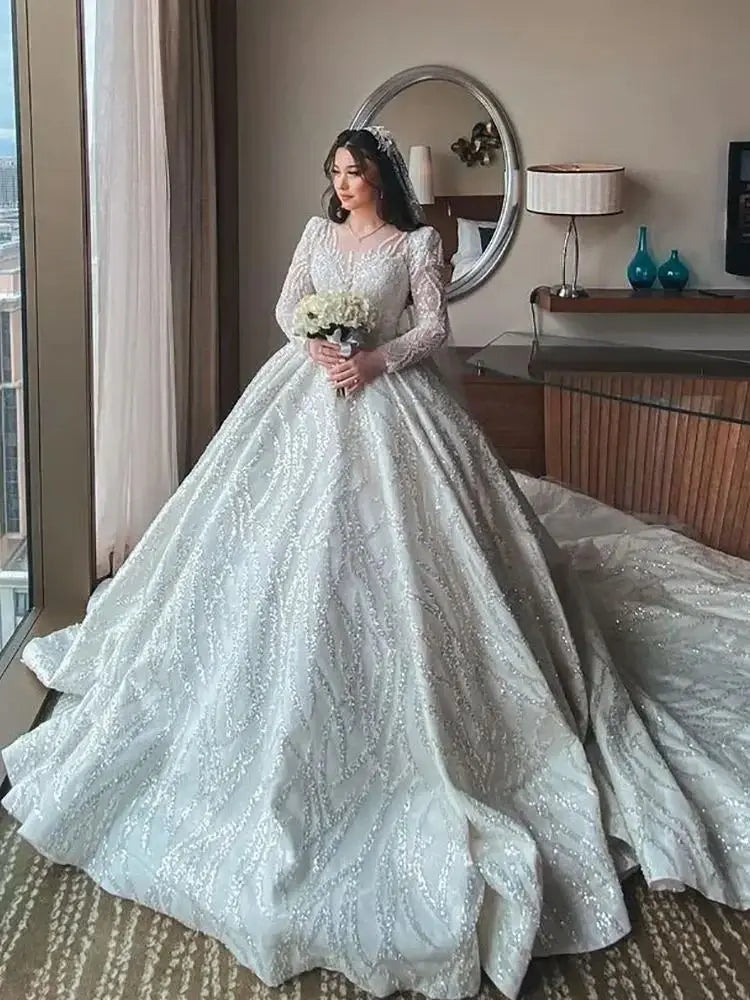 Crystal Beaded Dubai Bridal Dress