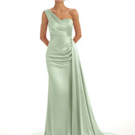Satin One-Shoulder Bridesmaid Dresses