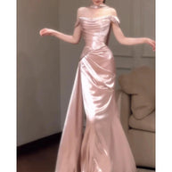 Pink One-Shoulder Evening Gown