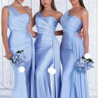Satin One-Shoulder Bridesmaid Dresses