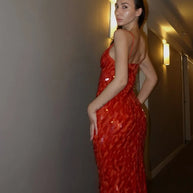 Women Sequin Sling Maxi Dress