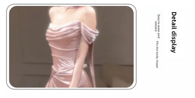 Pink One-Shoulder Evening Gown