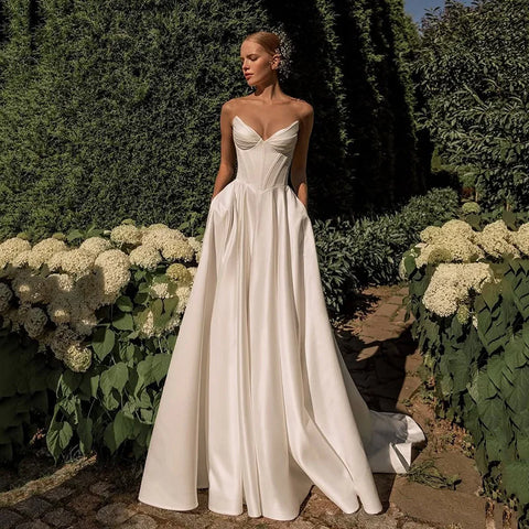 Simple A-Line Wedding Dresses