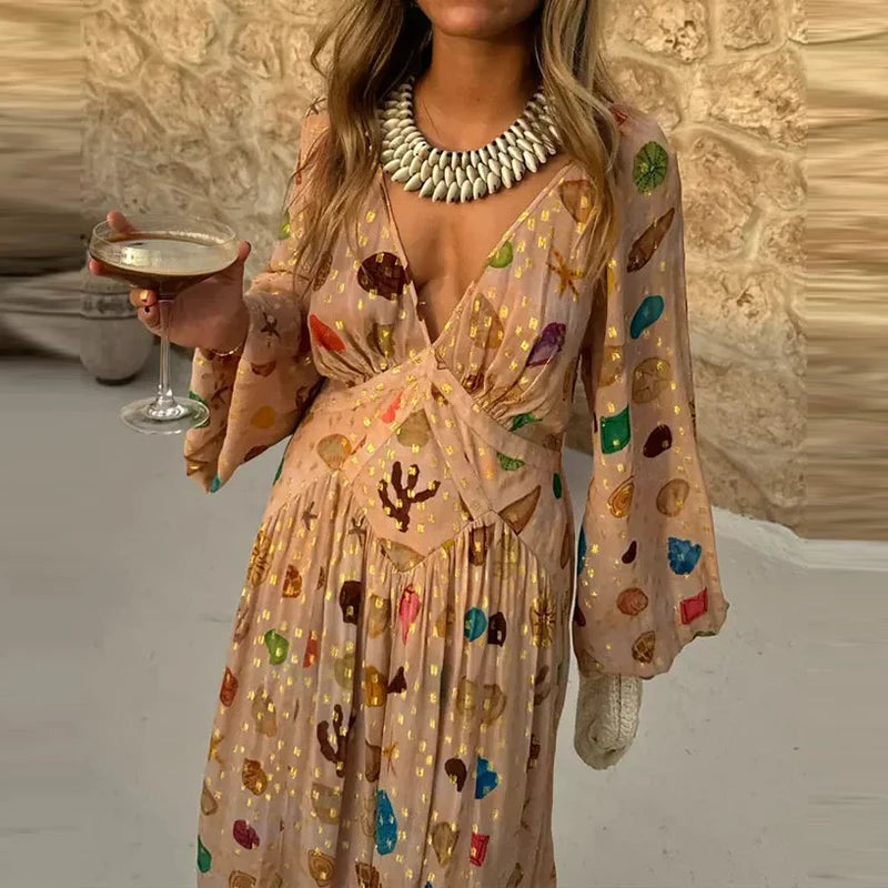 Fashion Hight Waist Pleated Chiffon Party Dress