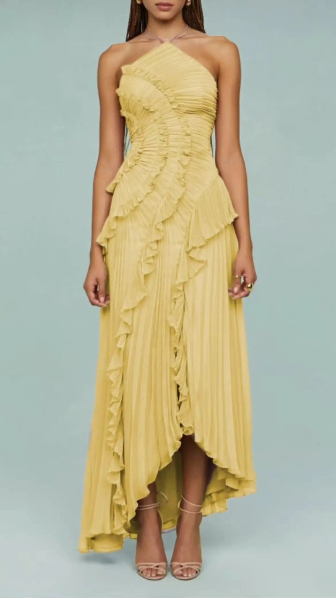 Elegant Lotus Edge Maxi Dress