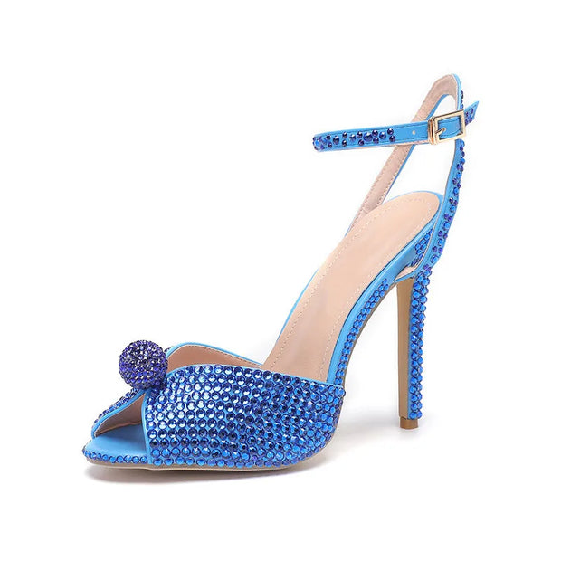 Summer Elegant High heels Crystal Wedding Banquet Bridal Shoes