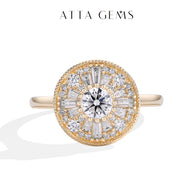 Round Cut Moissanite Engagement Ring for Women