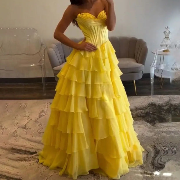 Line Slit Evening Gown Prom Dress