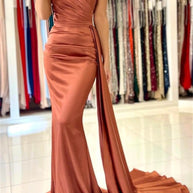 Satin One-Shoulder Bridesmaid Dresses