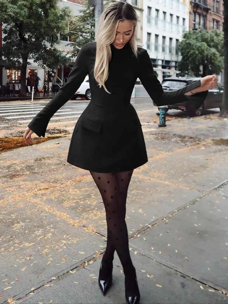 Waist-Cinched Midi Dress for Fall & Winter