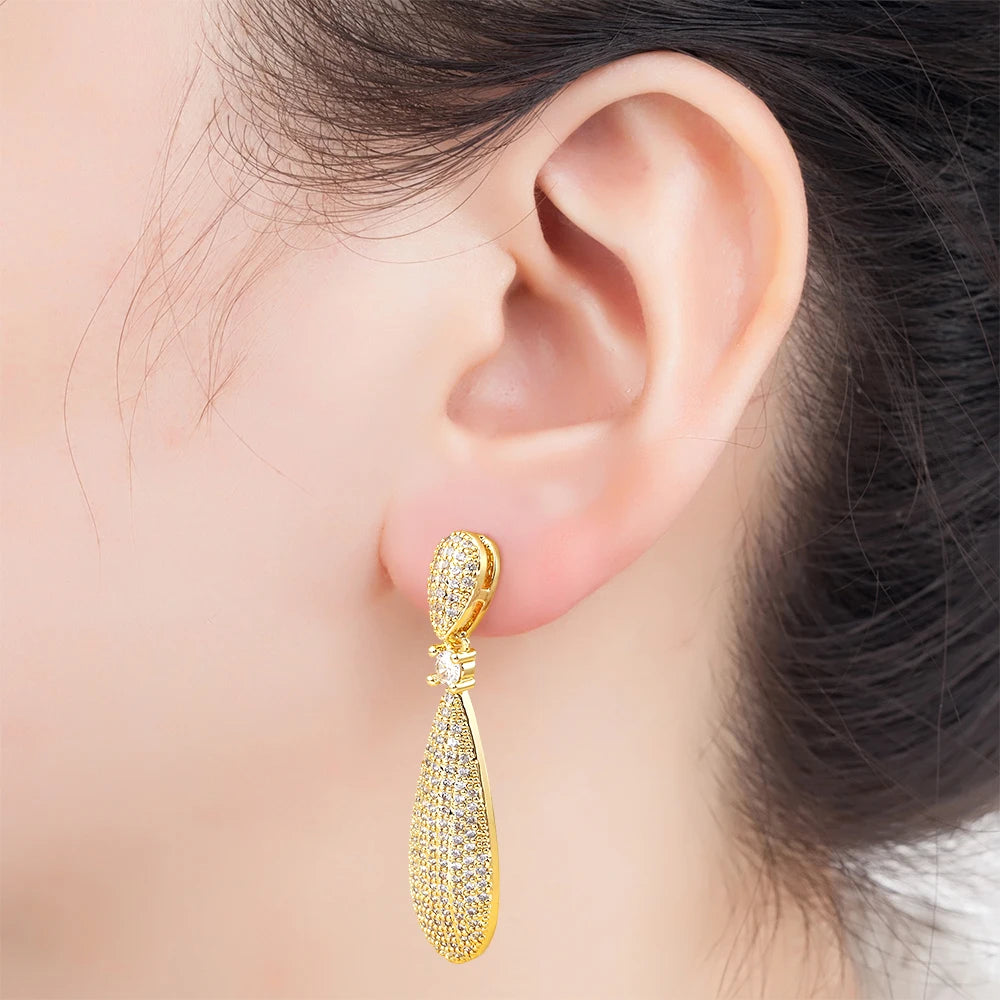 Delicate Shiny Zircon Earrings for Women