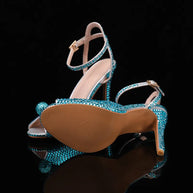 Summer Elegant High heels Crystal Wedding Banquet Bridal Shoes