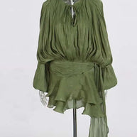 Solid Blouse Mini Dresses For Women