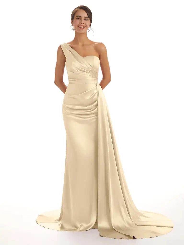 Satin One-Shoulder Bridesmaid Dresses
