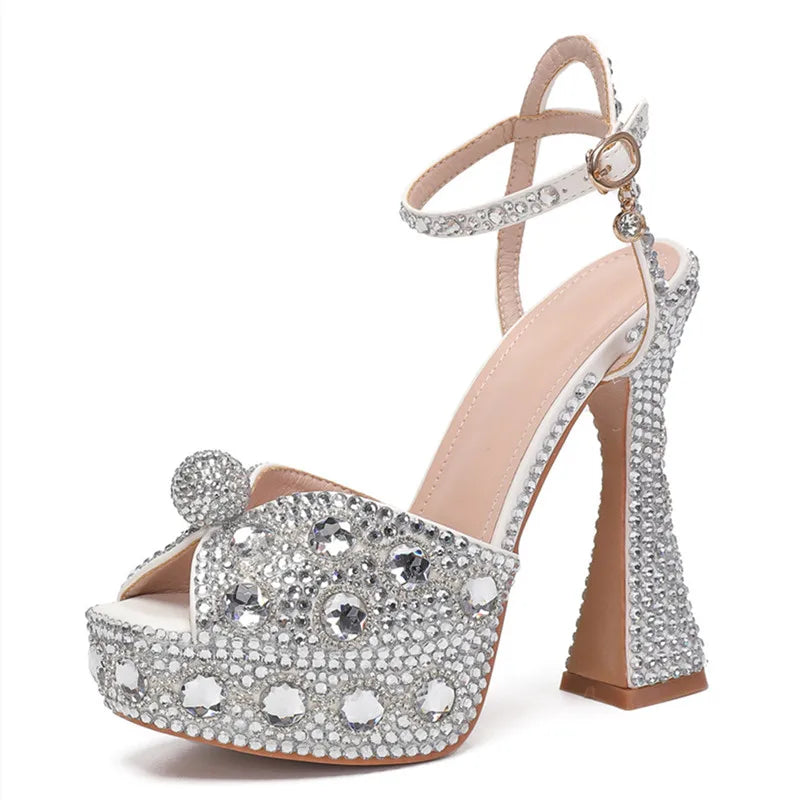 Luxury Full Rhinestones Women Wedding  Shoes