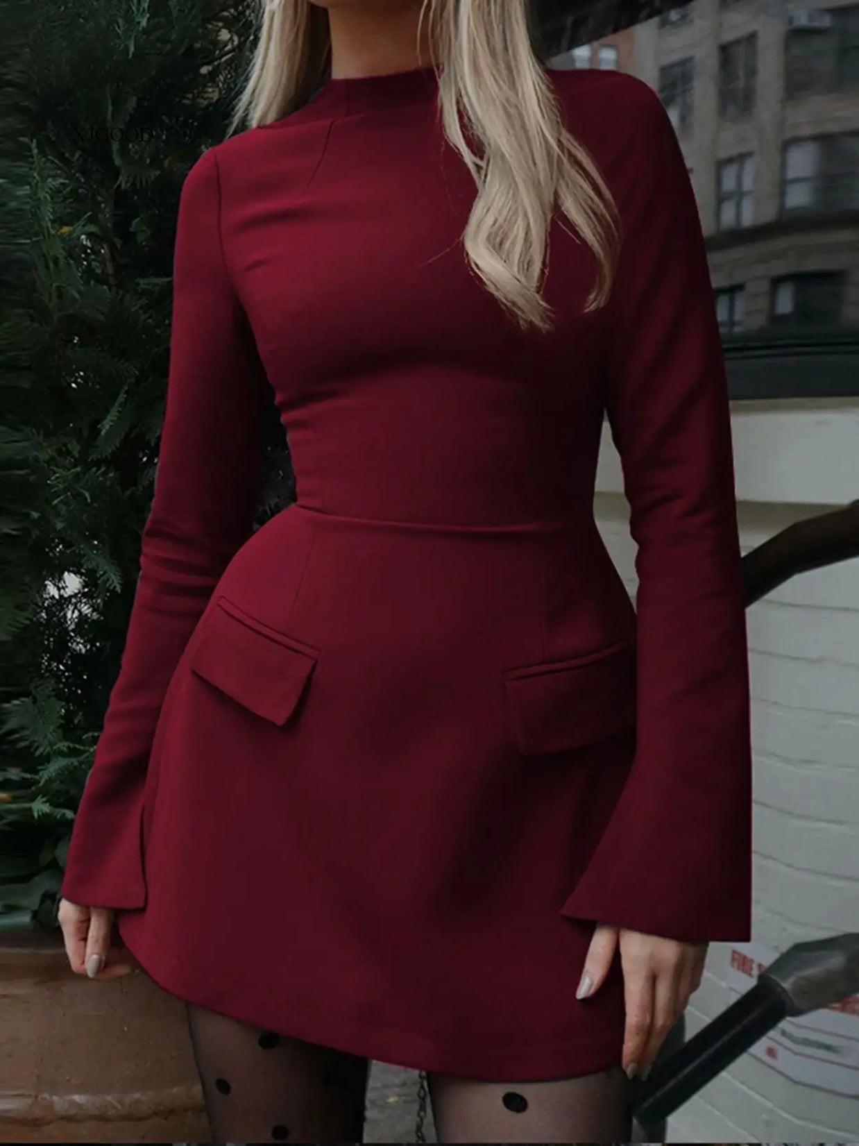 Waist-Cinched Midi Dress for Fall & Winter