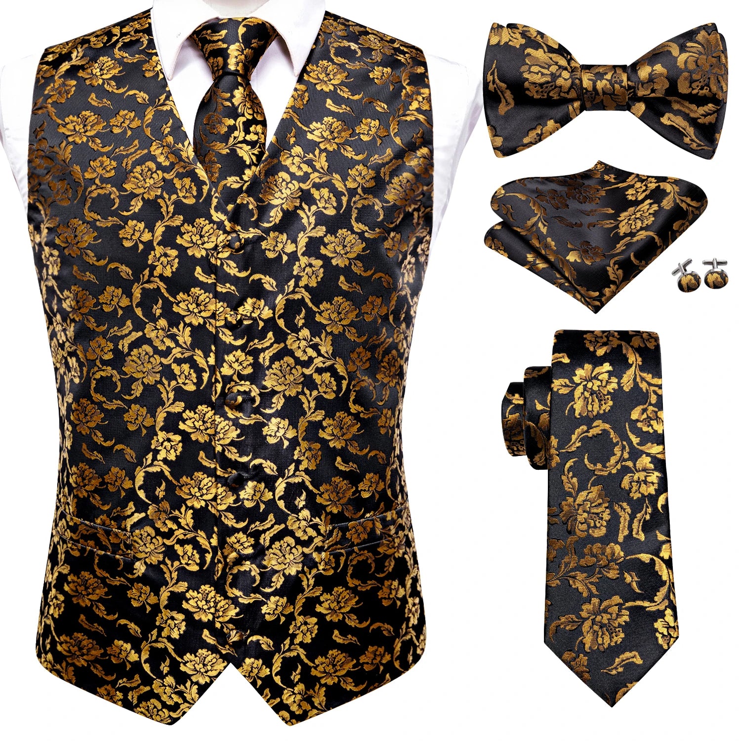 Luxury Silk Men’s Vest Set